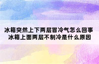 冰箱突然上下两层冒冷气怎么回事 冰箱上面两层不制冷是什么原因